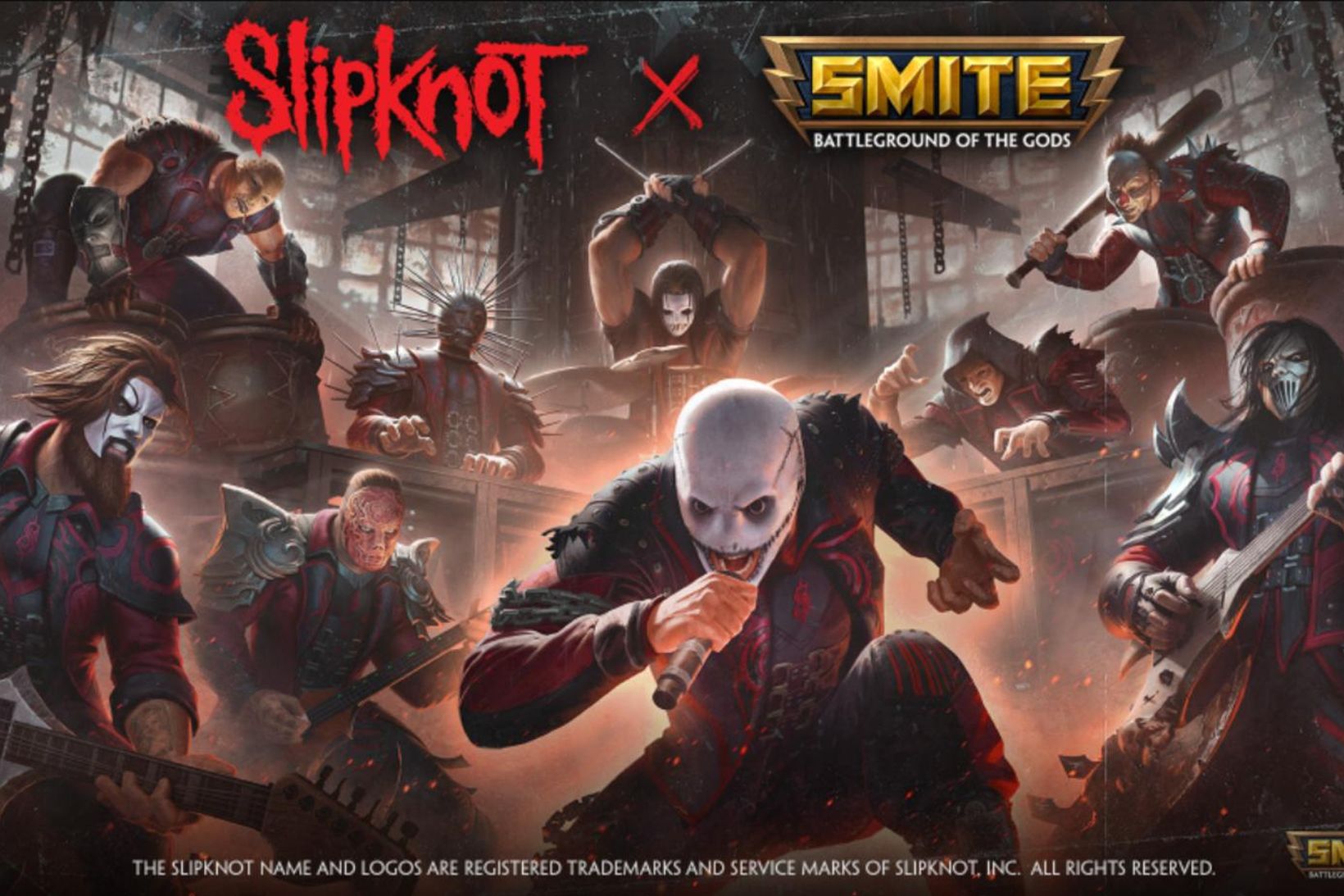 Þungarokkshljómsveitin Slipknot er nú spilanleg í tölvuleiknum Smite.