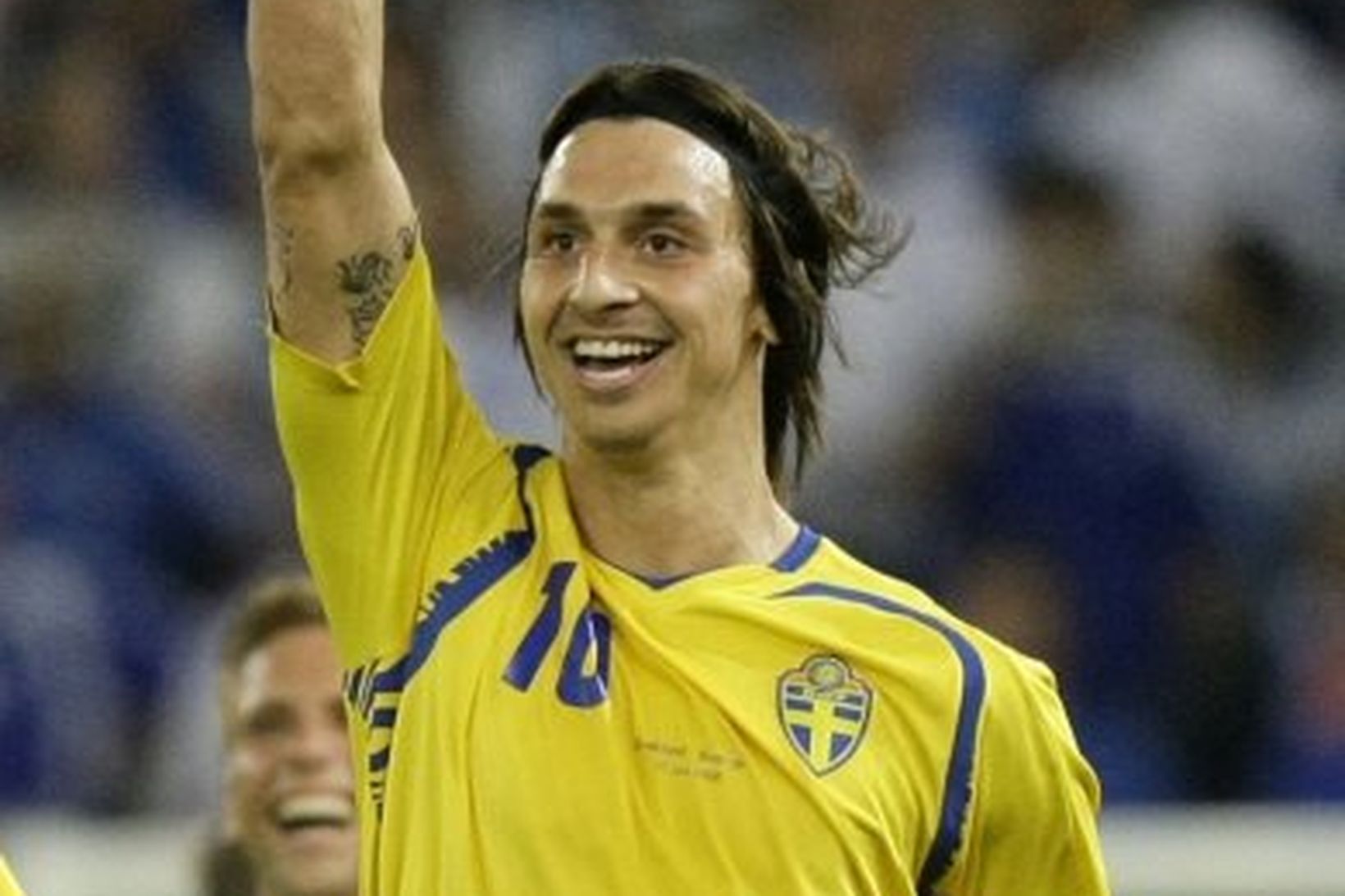 Zlatan í búningi sænska landsliðsins.