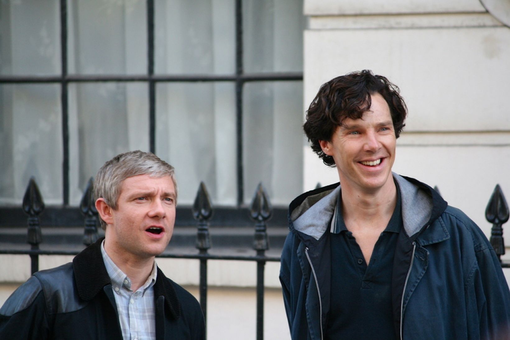 Martin Freeman og Benedict Cumberbatch úr Sherlock Holmes þáttunum.