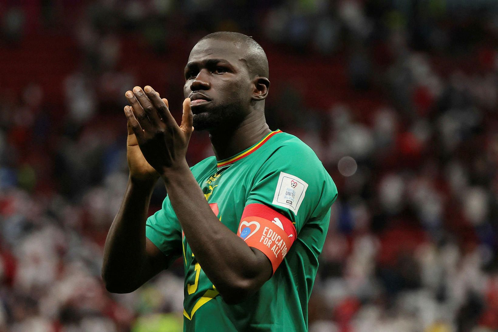 Kalidou Koulibaly í leik með Senegal á HM í Katar …