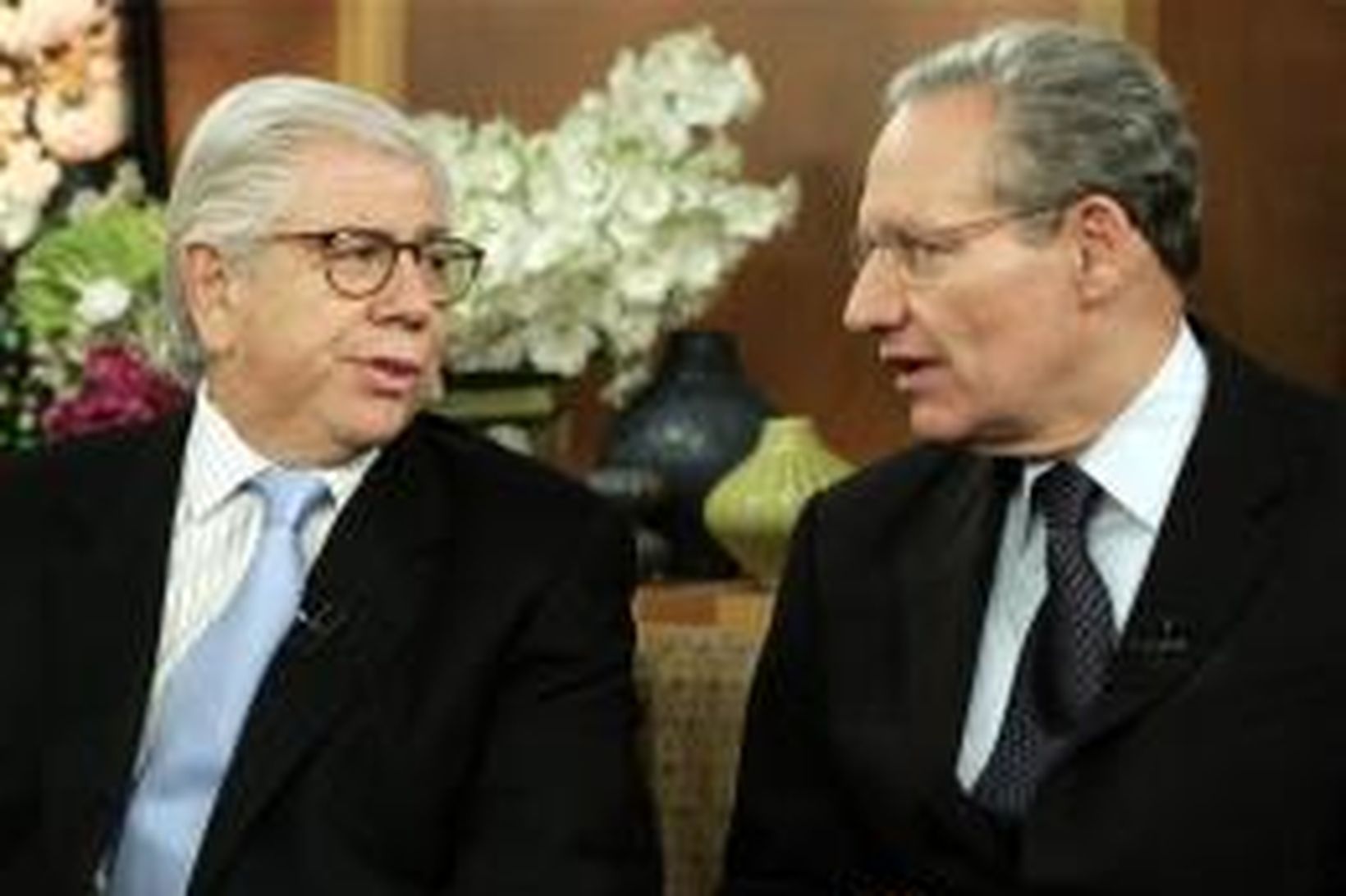 Bernstein og Woodward í New York í morgun.