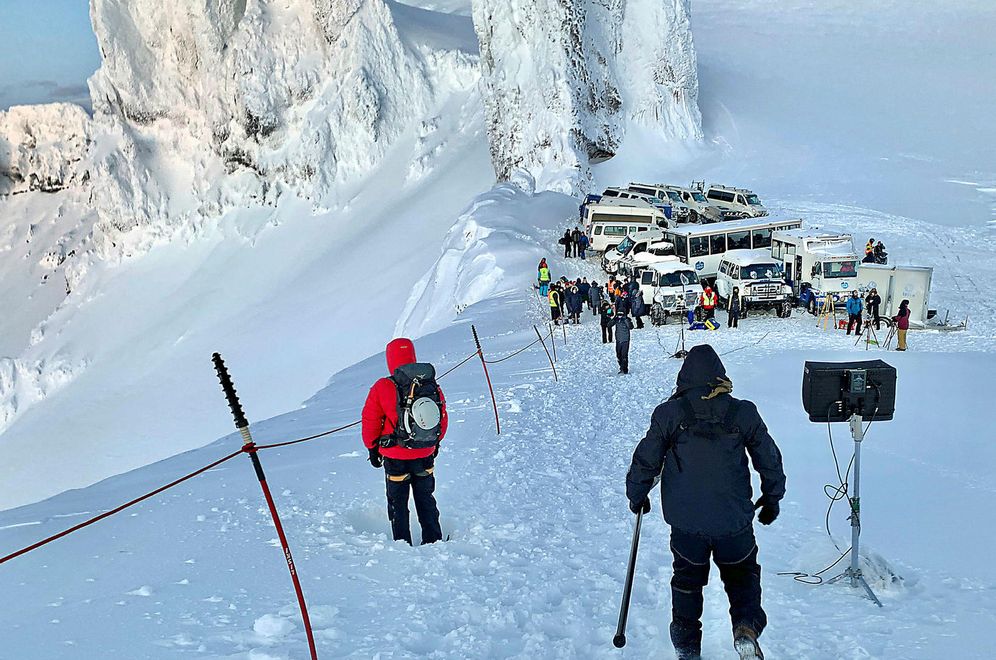 From Vatnajökull glacier, when True North was filming The Tomorrow War.