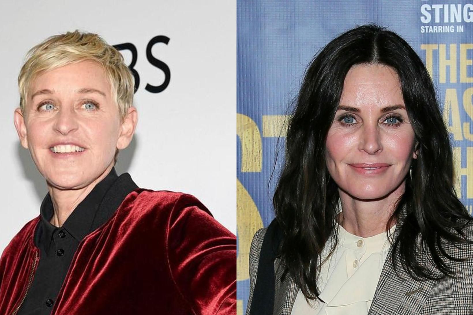 Ellen DeGeneres dvelur tímabundið í húsi Courteney Cox.