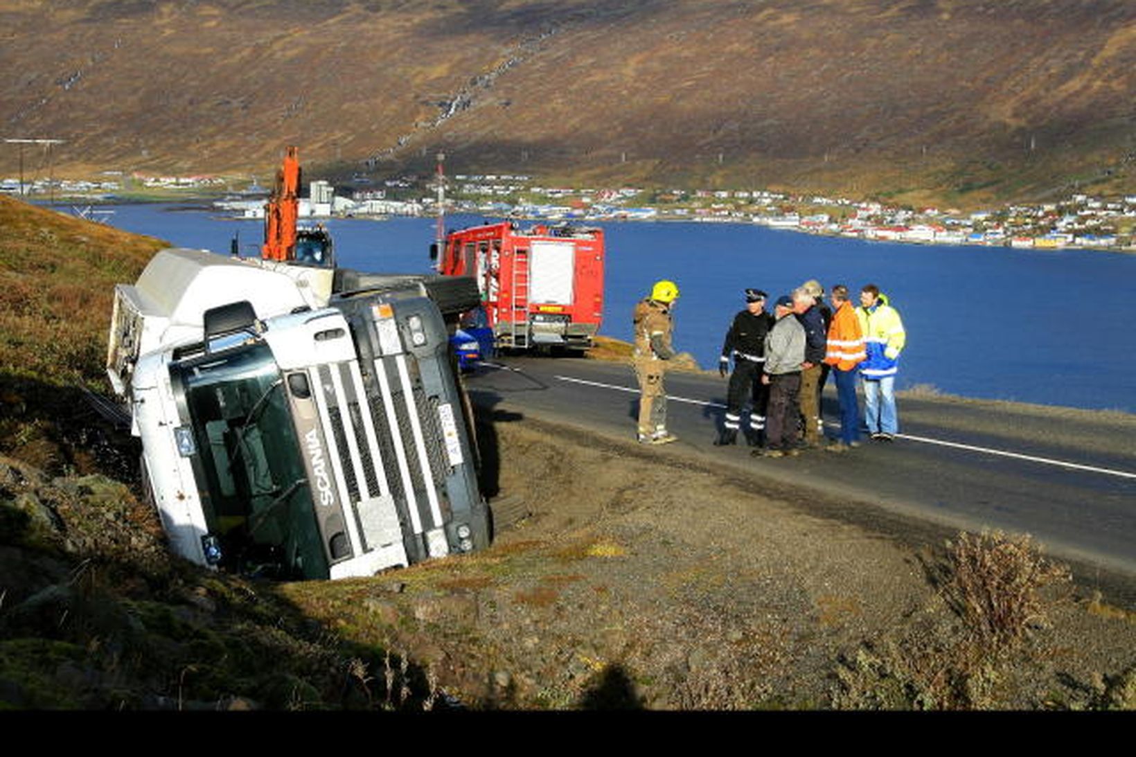 Frá slysstað.