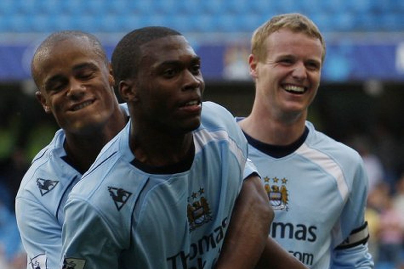 Daniel Sturridge fagnar marki með Manchester City á síðustu leiktíð.