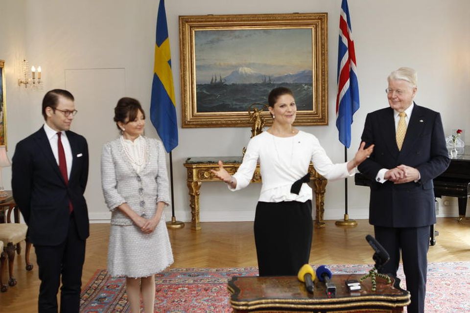 Daníel prins, Dorrit Moussaieff forsetafrú, Viktoría krónprinsessa og Ólafur Ragnar Grímsson, forseti Íslands