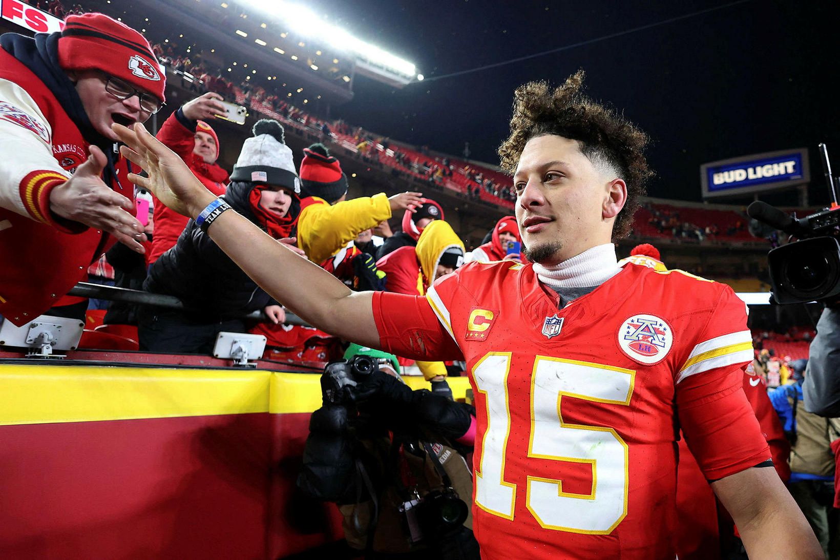 Patrick Mahomes er öflugur leikstjórnandi Kansas City Chiefs.