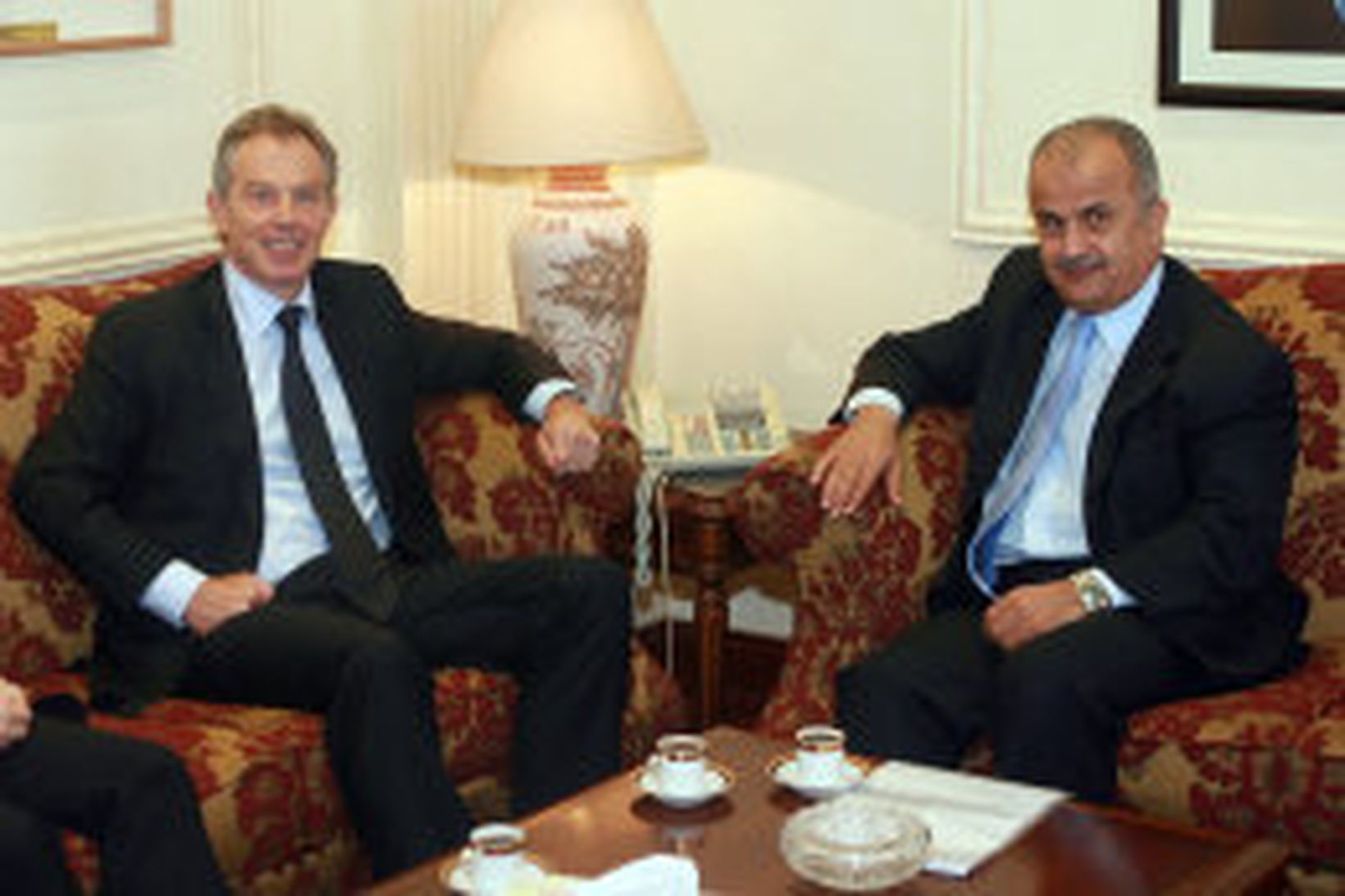Tony Blair ásamt Abdel Ilah Khatib í Jórdaníu í dag.