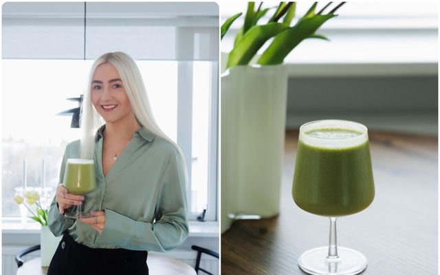 Kristín Amy Dyer heldur mest upp á drykkinn Matcha Piña Colada og segir hann gefa …