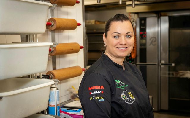 Antje Bräunig, konditormeistari og konditorkennari frá fagskólanum í Chemnitz í Þýskalandi var gestabakari hjá Bernhöftsbakarí …