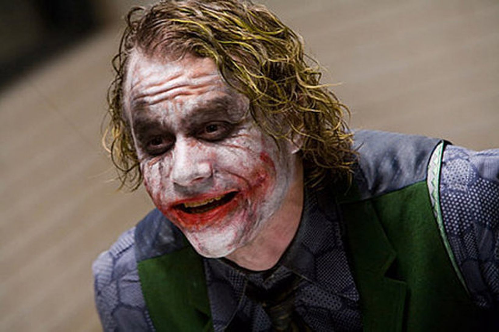 Heath Ledger í hlutverki Jókersins.