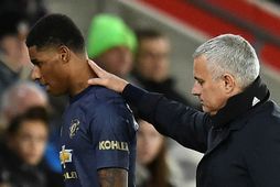 Marcus Rashford og José Mourinho árið 2018.