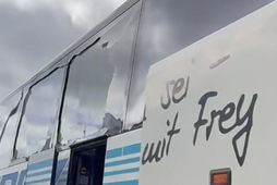 Rúta norska liðsins var illa leikin eftir áreksturinn.