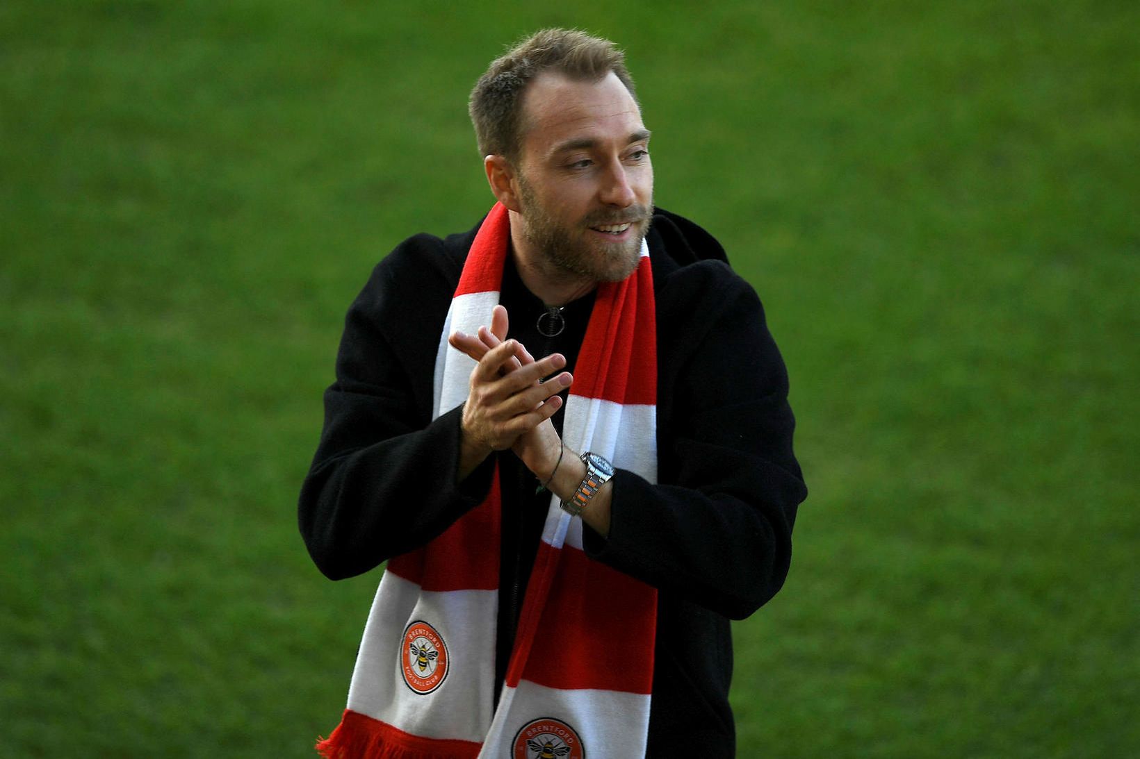 Christian Eriksen samdi við Brentford í lok janúar.