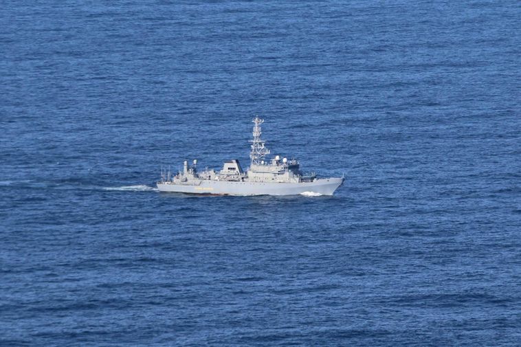Authorities monitoring Russian military vessel
