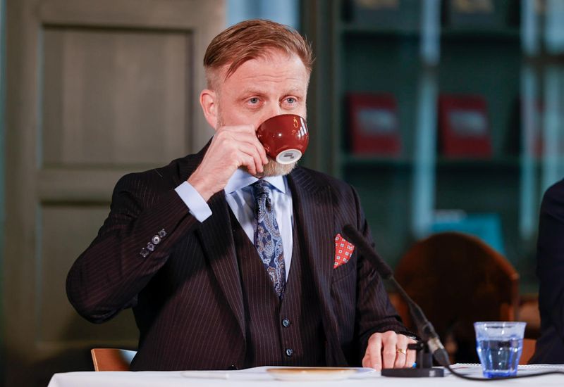Central Bank Governor Ásgeir Jónsson at the meeting this morning. He seemed quite optimistic about the situation in Iceland.