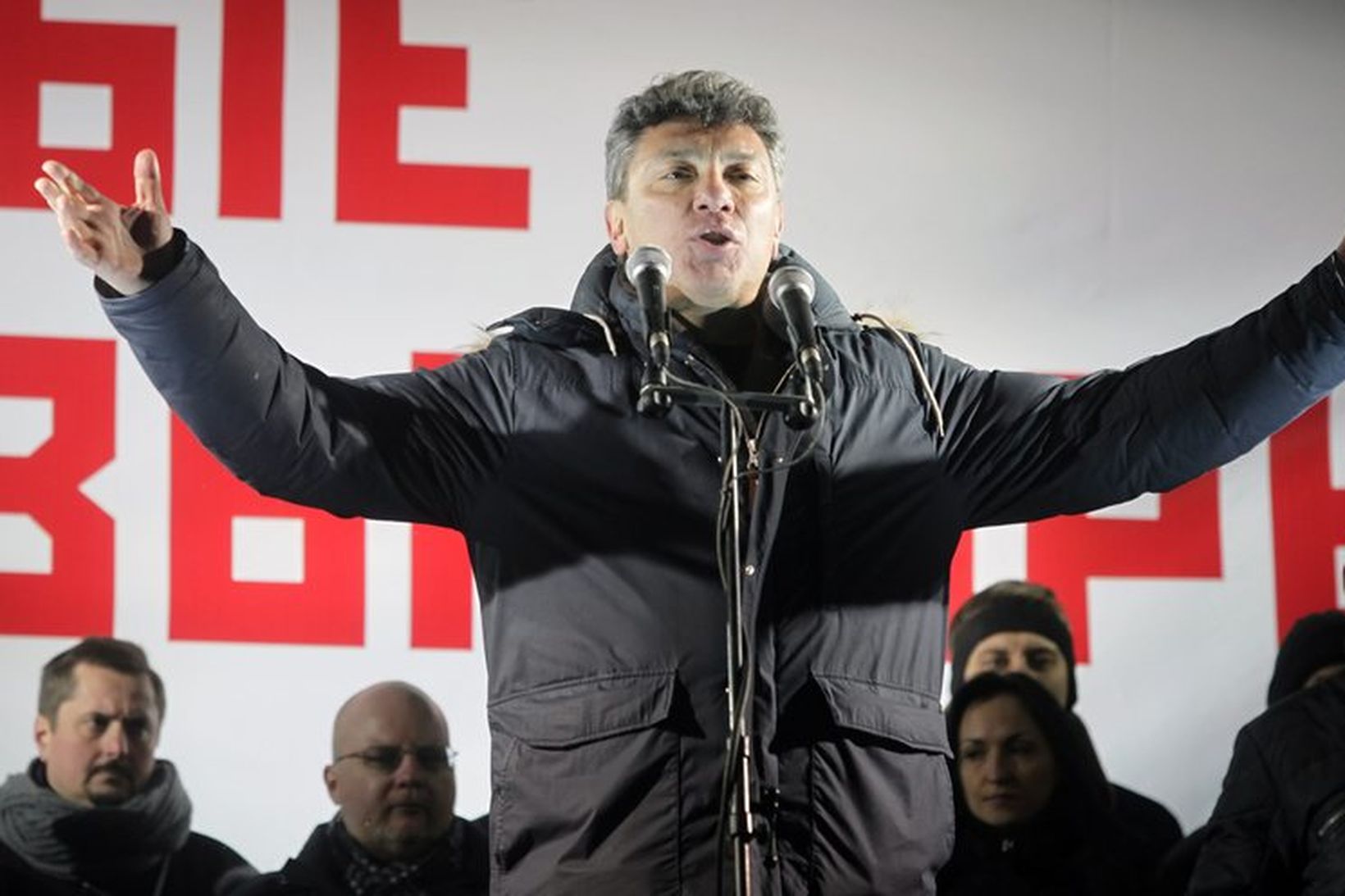 Boris Nemtsov heldur ræðu árið 2012.