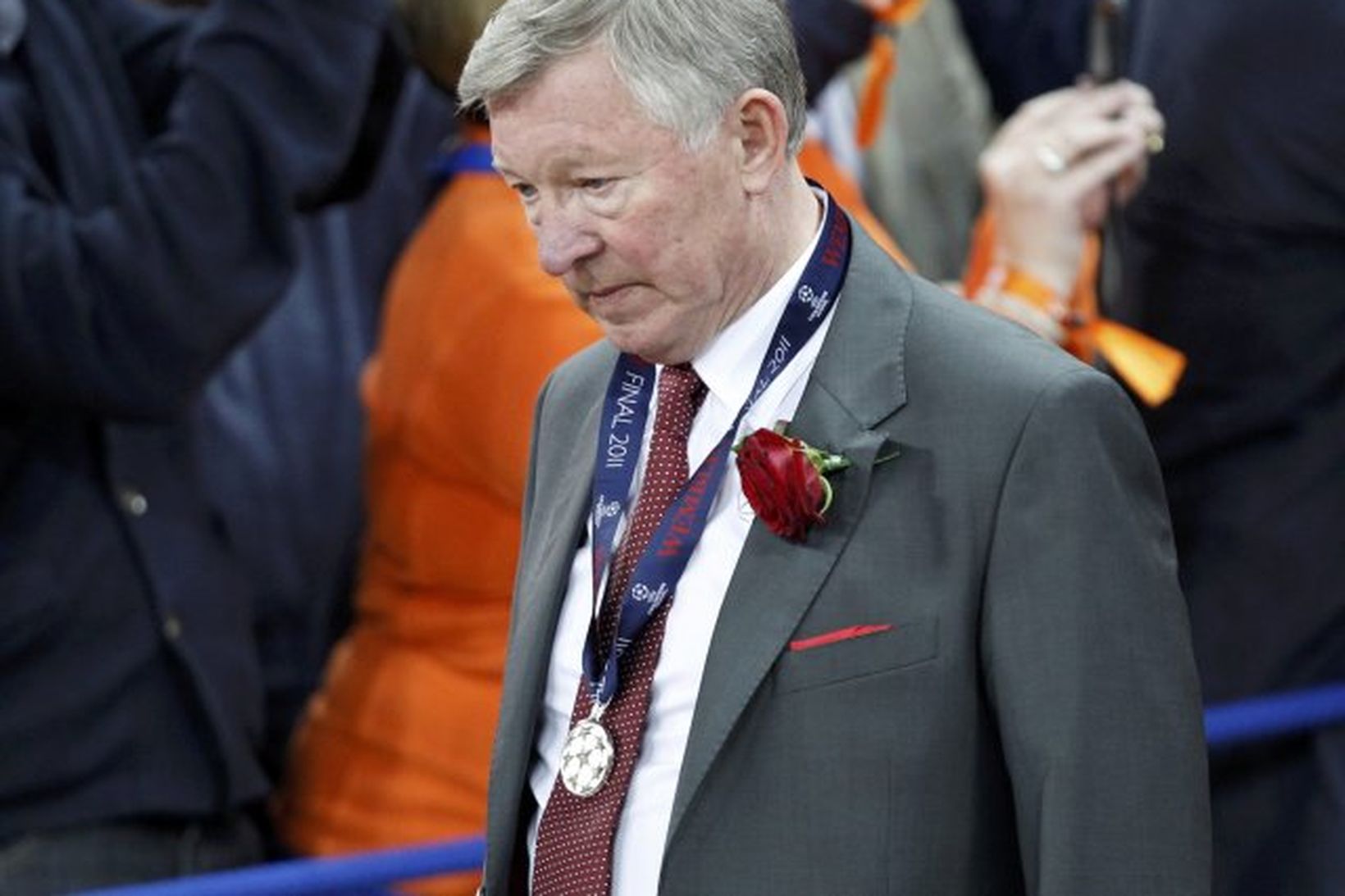 Sir Ferguson á Wembley í gær.