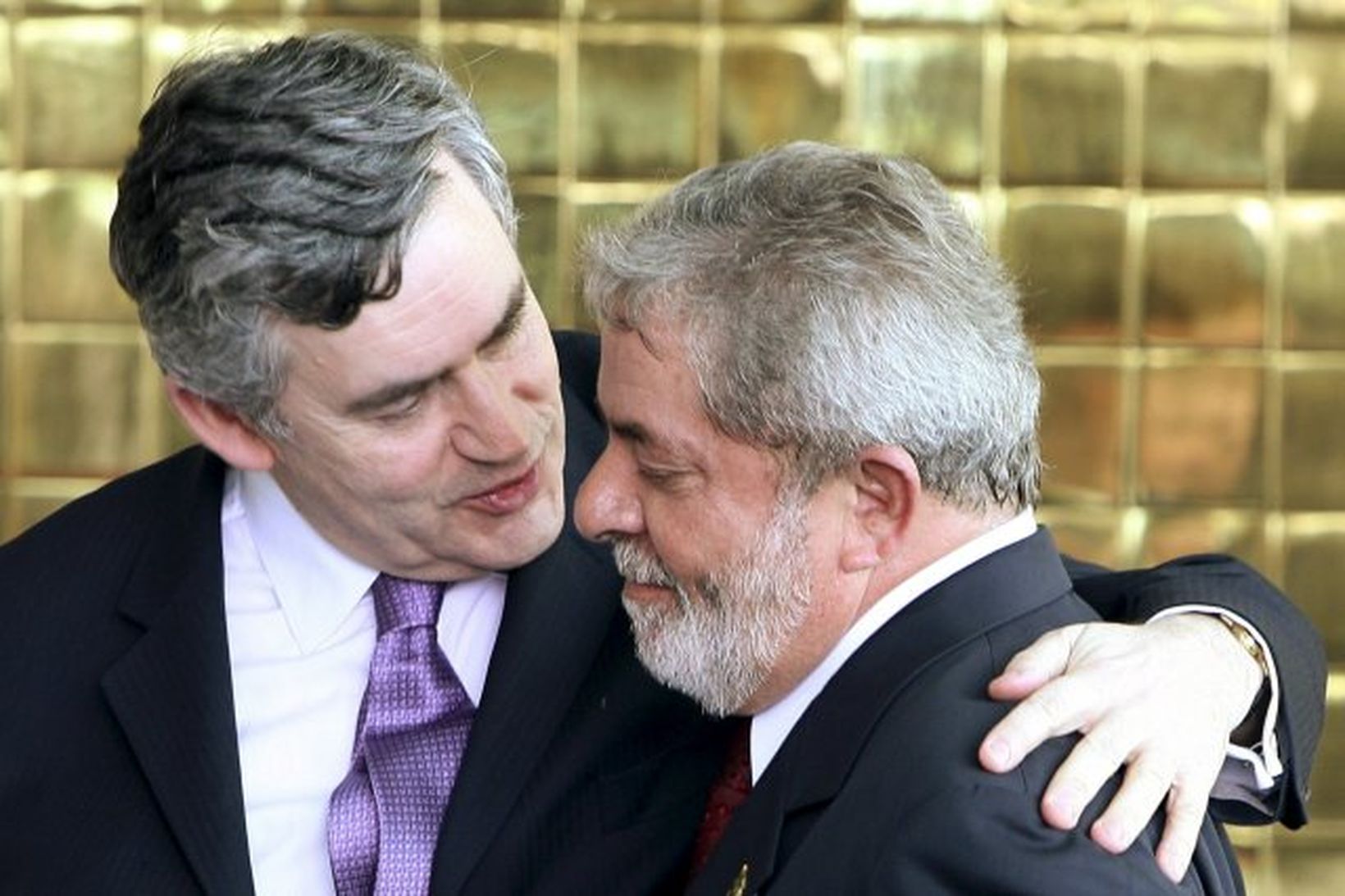Gordon Brown og Luiz Inacio Lula da Silva í Alvorada …
