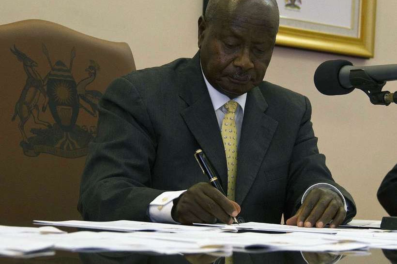 Yoweri Museveni, forseti Úganda, hefur glímt við dvínandi fylgi síðustu …