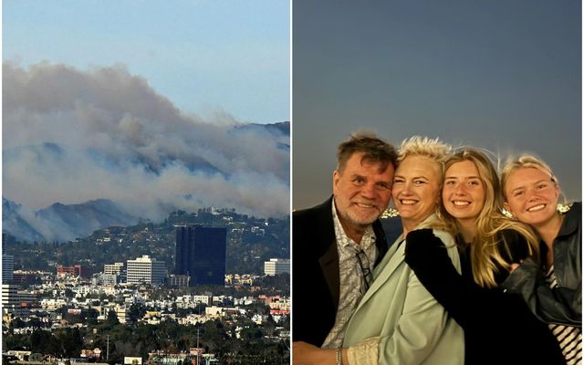 Fjölskyldan er búsett í Santa Monica skammt frá gróðureldunum í Palisades.