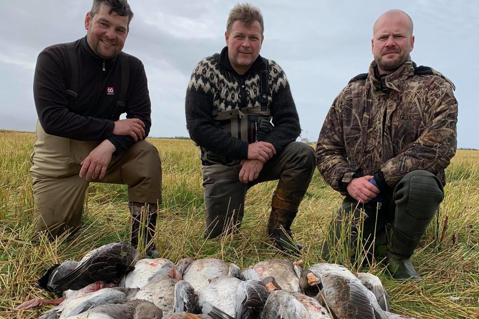 Guðmundur Atli, Þorsteinn og Rúnar með flotta morgunveiði í Melasveit.