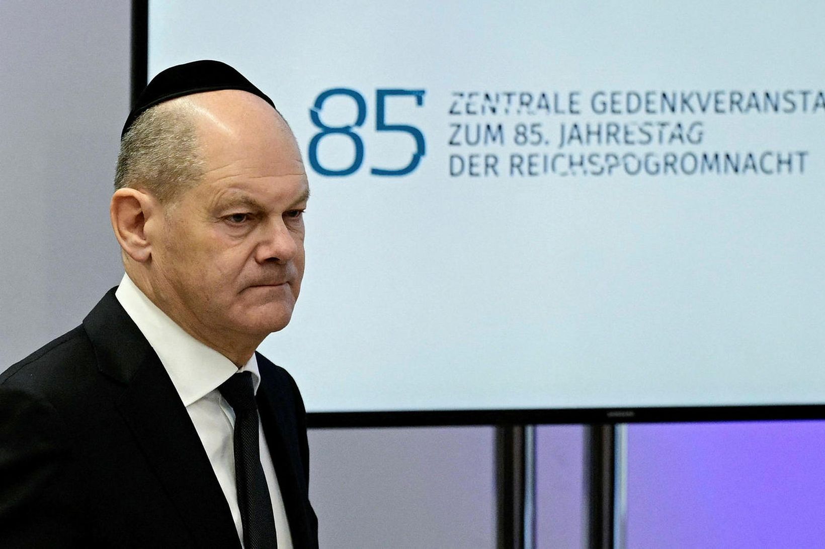 Olaf Scholz, kanslari Þýskalands, að lokinni ræðu sinni.