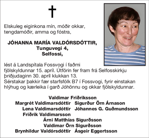Jóhanna María Valdórsdóttir,