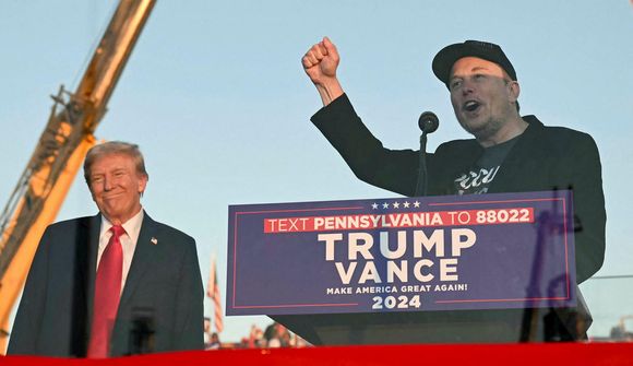 Musk við kosningavöku Trumps
