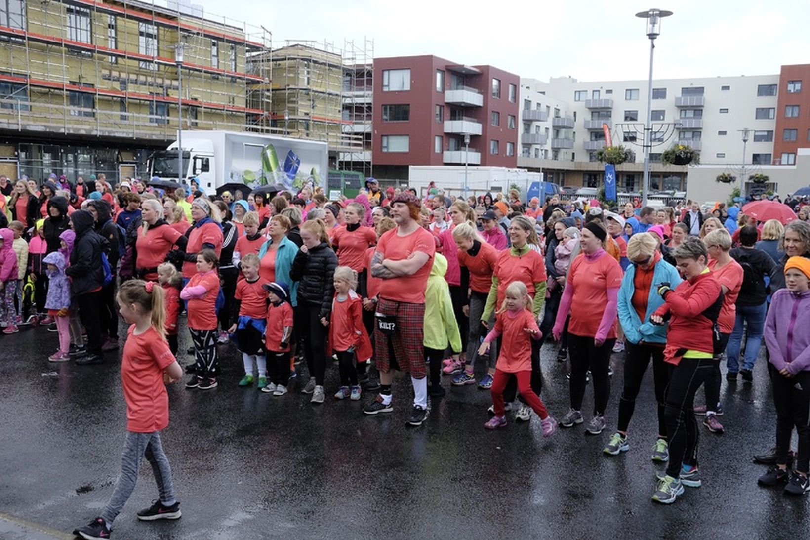 Skömmu áður en hlaupið hófst í Garðabænum.