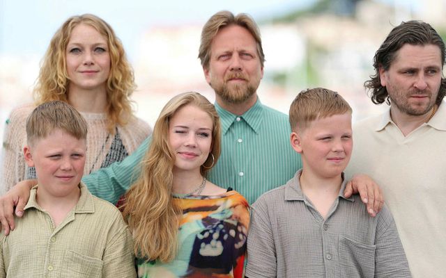 Saga, Hlynur, Sverrir og börn Hlyns þrjú.