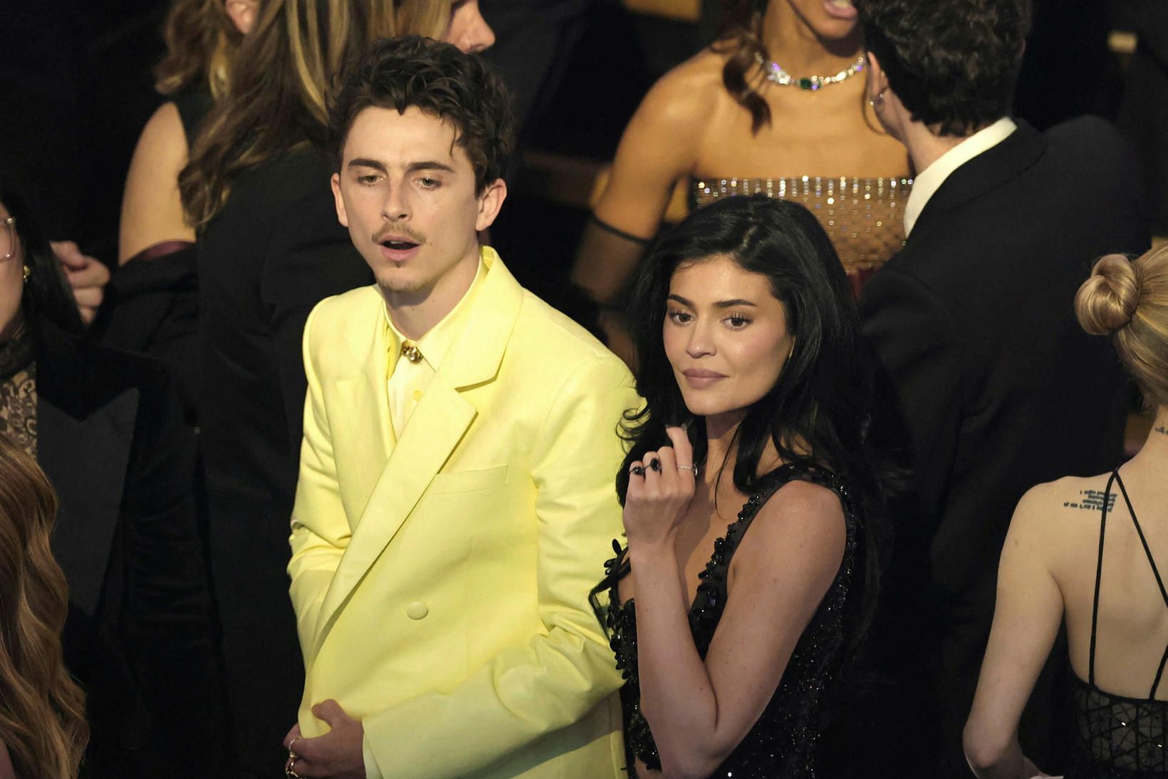 Timothée Chalamet og Kylie Jenner á Óskarsverðlaunahátíðinni í mars.