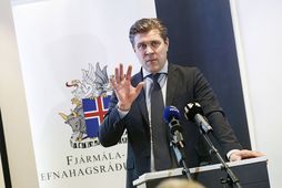 Bjarni Benediktsson fjármálaráðherra kynnir fjárlagafrumvarp næsta árs.