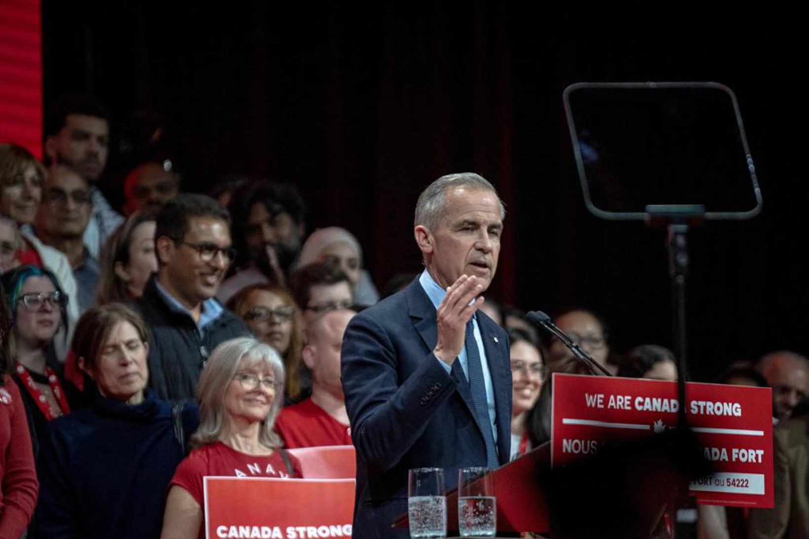 Formaður Mark Carney réðst harkalega á Bandaríkin í ræðu sinni.