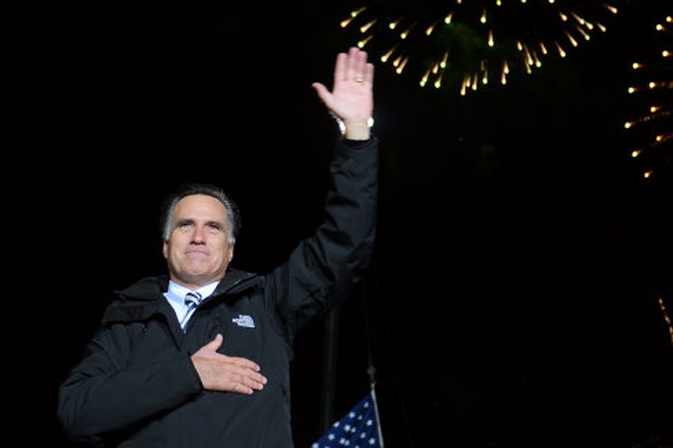 Mitt Romney á fundi í Morrisville í Pennsylvaníuríki í gær.
