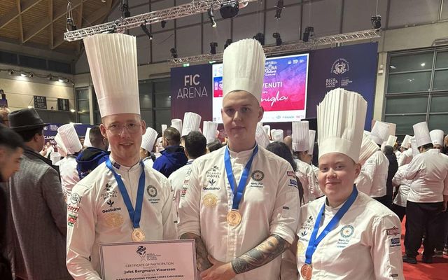 Jafet Berg Viðarsson hreppti brons Global Junior Chef Challenge en keppnin er fyrir ungkokka. Bjarki …