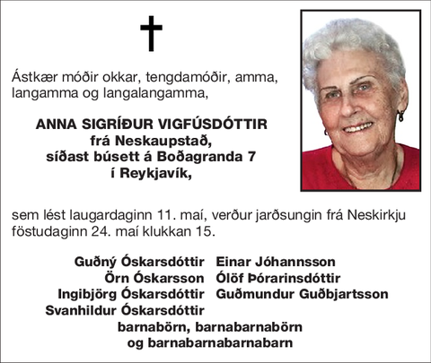 Anna Sigríður Vigfúsdóttir