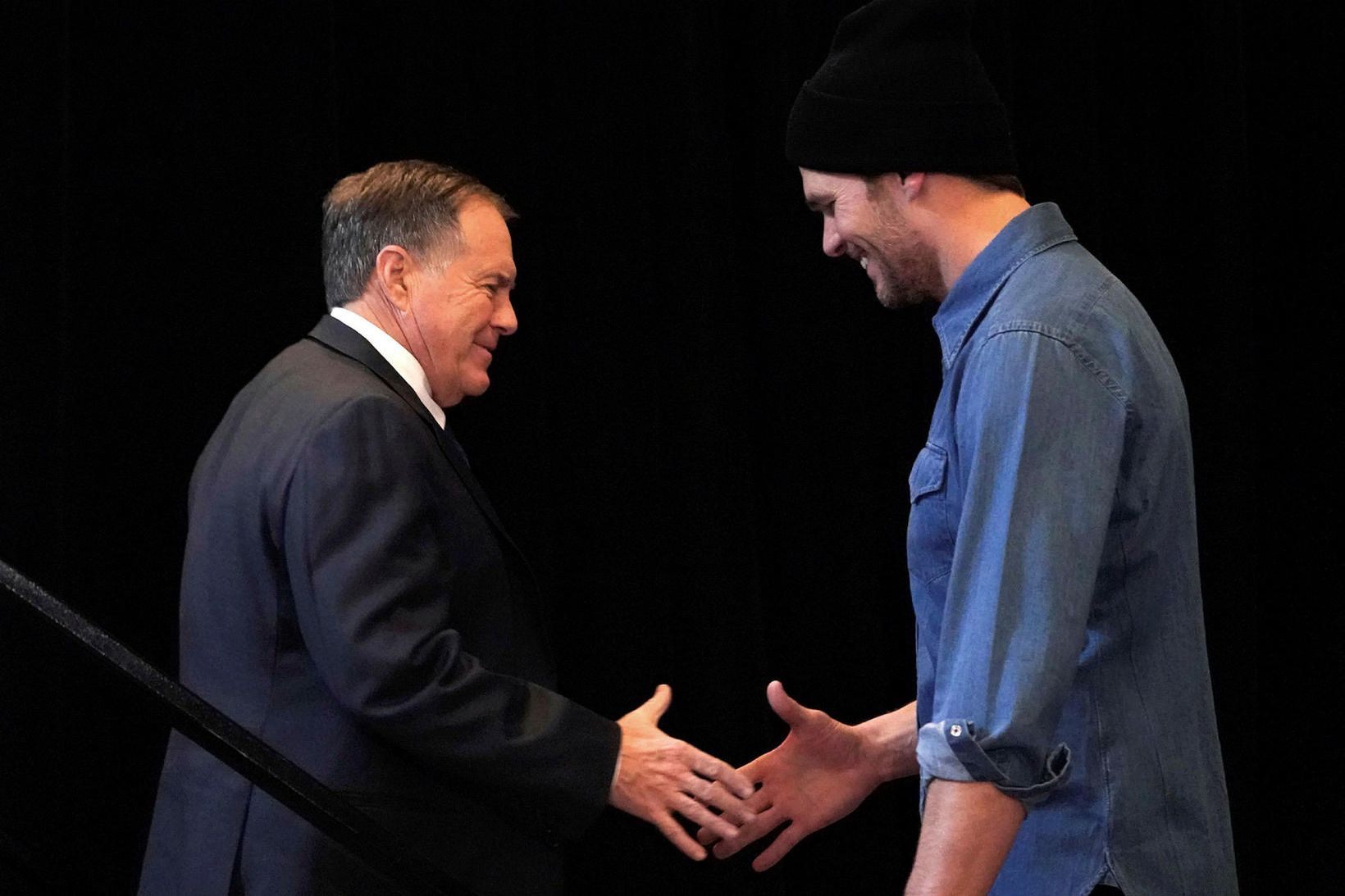 Bill Belichick og Tom Brady á góðri stundu.