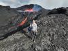 The tourist walked almost the whole way to the eruption plume.