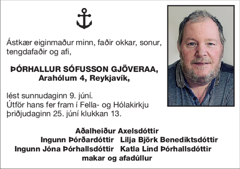 Þórhallur Sófusson Gjöveraa,