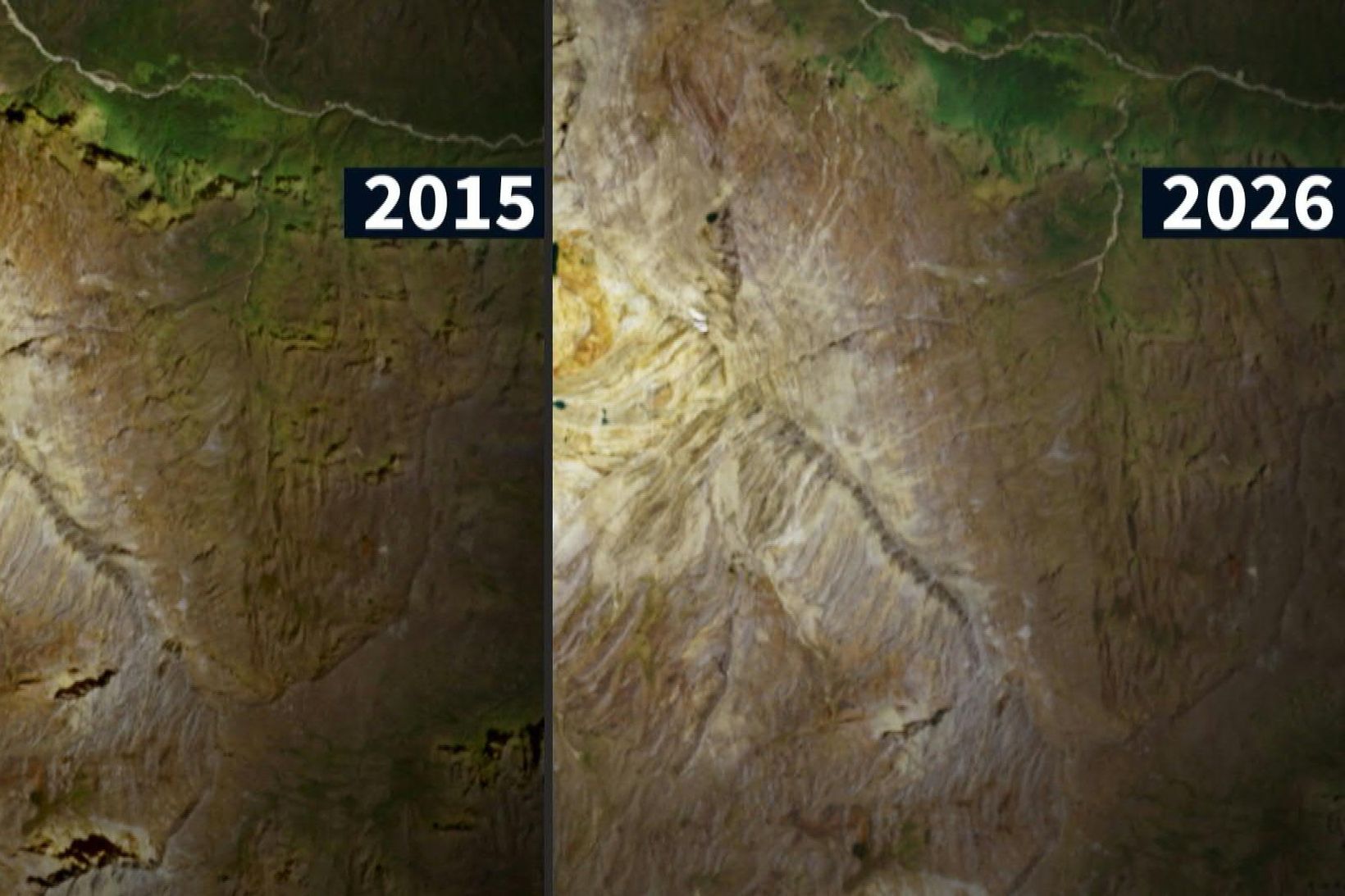 Myndir sýna jökulinn hverfa smám saman