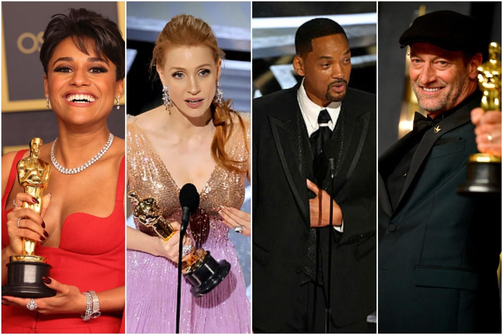 Ariana DeBose, Jessica Chastain, Will Smith og Troy Kotsur fóru …