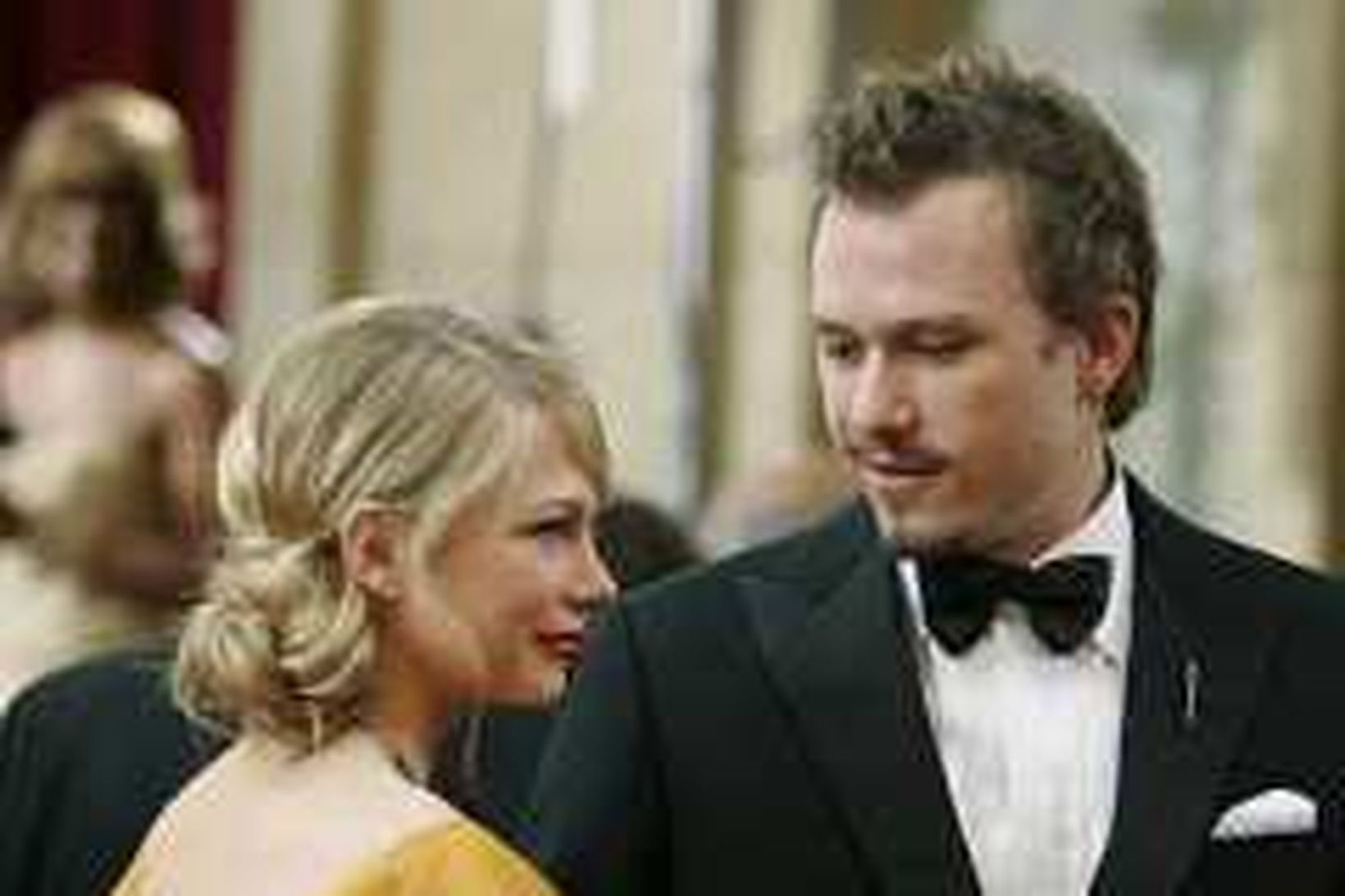 Heath Ledger með barnsmóður sinni Michelle Williams.