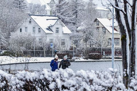 Snow in Reykjavik yesterday.