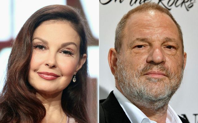 Ashley Judd og Harvey Weinstein á samsettri mynd.