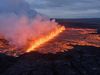 The eruption at the Sundhnúkagígar crater row that began last night is located northeast of Stóra-Skógfell.