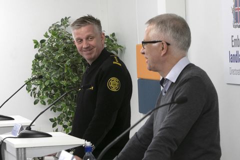 Chief Superintendent Víðir Reynisson and Chief Epidemiologist Þórólfur Guðnason.