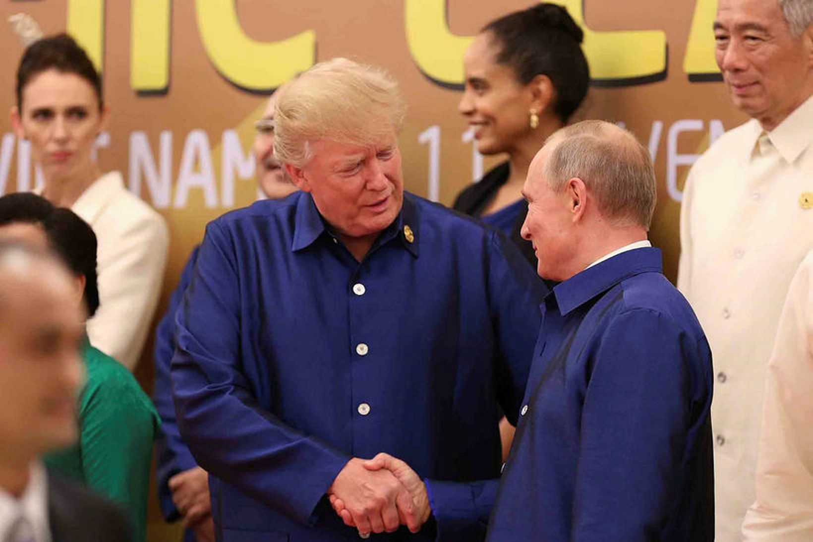 Donald Trump og Vladimír Pútín.