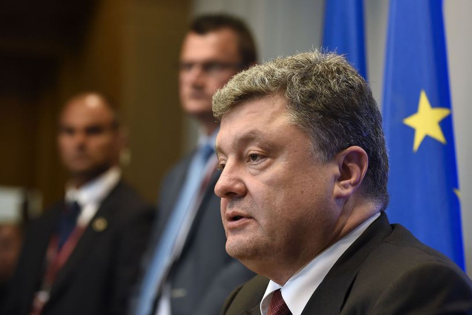 Petro Poroshenko ræddi málefni Úkraínu á fundi í Brussel í …
