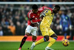 Amad Diallo og Marc Guéhi eigast við í leik Manchester United og Crystal Palace í …